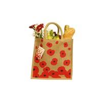 Falling Poppy Jute Bag