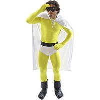 fancy dress yellow and white crusader superhero costume