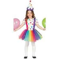 fancy dress child little girl clown costume