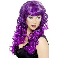 fancy dress siren wig purple
