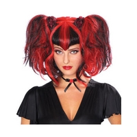 Fancy Dress - Bad Fairy Wig (Black/Red)