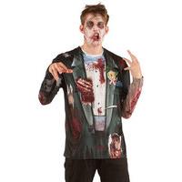 fancy dress faux real zombie groom printed t shirt