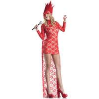 fancy dress red lace pop star costume