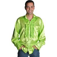 fancy dress mens light green frill shirt deluxe