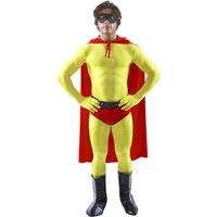 fancy dress yellow and red crusader superhero costume