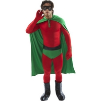 fancy dress red and green crusader superhero costume