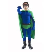 fancy dress blue and green crusader superhero costume