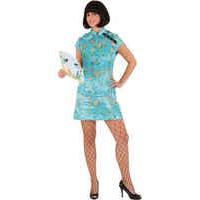 fancy dress sexy chinese girl costume turquoise