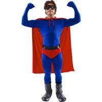 fancy dress blue and red crusader superhero costume