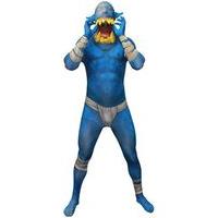 fancy dress orc jaw dropper blue morphsuit