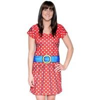 fancy dress faux real red comic printed dress