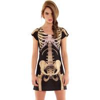 fancy dress faux real skeleton dress