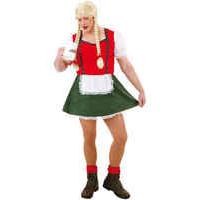 Fancy Dress - Mens Bavarian Beer Girl Costume (Red)
