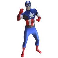 fancy dress deluxe captain america morphsuit with zappar