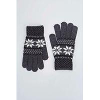 Fairisle Gloves - charcoal