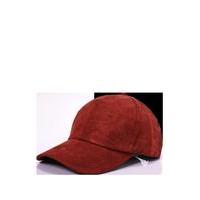 Faux Suede Snap Back Cap - rust