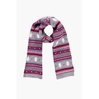 Fairisle Knitted Scarf - grey