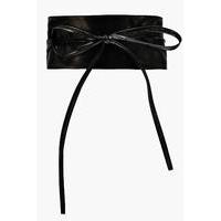 Faux Suede Obi Belt - black