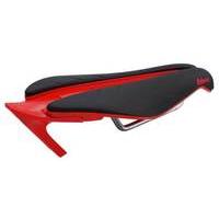 Fabric Tri Flat Elite Saddle | Black/Red