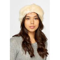 faux fur cream headband