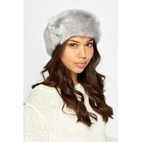 Faux Fur Grey Headband