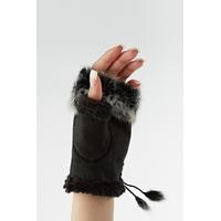 Faux Fur Trim Fingerless Gloves