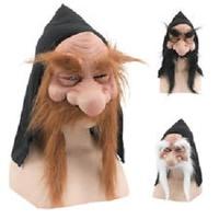 Fancy Dress Gnome Mask With Hood & White Beard
