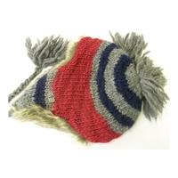 fat face size one size red knitted deerstalker