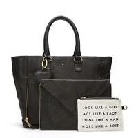 Fabienne Chapot-Handbags - Two In One Business Bag - Black