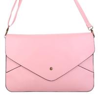 Fashion Lady Women Envelope Clutch Purse Handbag Shoulder Tote Messenger Bag PU Leather Light Pink