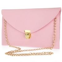 Fashion Lady Women Envelope Clutch Chain Purse Handbag Shoulder Tote Messenger Bag Light Pink