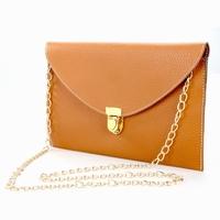 Fashion Lady Women Envelope Clutch Chain Purse Handbag Shoulder Tote Messenger Bag Brown
