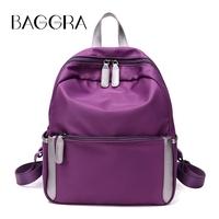 Fashion Women Water-Proof Nylon Backpack Grab Handle Zip Closure Pockets Travels School Bags