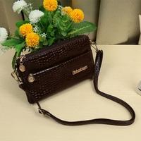 Fashion Crocodile Pattern Multi Pockets Mini Messenger Crossbody for Women