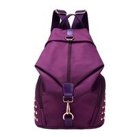 Fashion Women Water-Proof Nylon Backpack Grab Handle Zip Fastening Pockets Travels School Bags