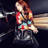 Fashion Women Leopard Sequin Paillette Bag Handbag Tote PU Shoulder Messenger Bag