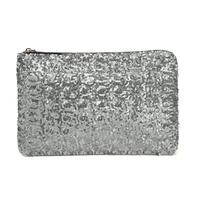 Fashion Women Clutch Bag Dazzling Sequins Glitter Sparkling Handbag Evening Party Bag Silver