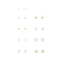 Faux Pearl Metallic Stud Set