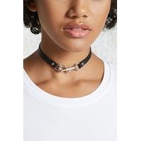 faux leather bolt snap choker