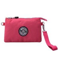 Fashion Nylon Waterproof Multiple Zipper Pockets Purse Clutch Bag