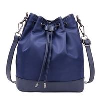 Fashion Women Nylon Shoulder Handbag Drawstring Grab Handle Messenger Crossbody Bag Tote Blue/Purple/Black