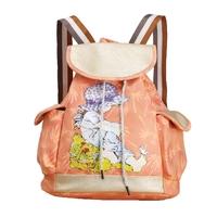 Fashion Women Candy Color Backpack PU Leather Girl Pattern Drawstring Casual Cute School Travelling Bag