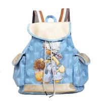 Fashion Women Candy Color Backpack PU Leather Girl Pattern Drawstring Casual Cute School Travelling Bag