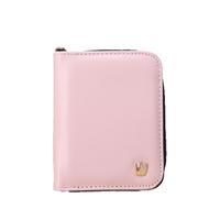 Fashion Short Women Purse Crown Zip PU Leather Candy Color Fold out Wallet Card Holder Clutch