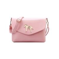 Fashion Women Shoulder Bag PU Leather Pony Twist Lock Candy Color Elegant Crossbody Messenger Bag