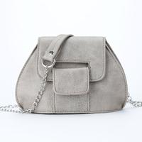 Fashion Vintage Women Crossbody Bag Magnetic Press Stud Flap Front PU Leather Chain Shoulder Bag