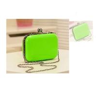 Fashion Women Lady Messenger Bag Shoulder Day Clutch Evening Bag Chain Candy Color Mini Box Crossbody Bag Green