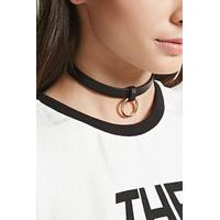 Faux Leather O-Ring Choker