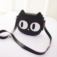 Fashion Women Shoulder Bag PU Leather Cute Cat Big Eyes Mini Messenger Bag Handbag