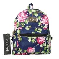 fashion women floral backpack print zip top functional pockets student ...